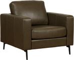 Donkergroene leren moderne fauteuil - Elegance leer Green (d, Nieuw, Modern, Rechte bank, Leer