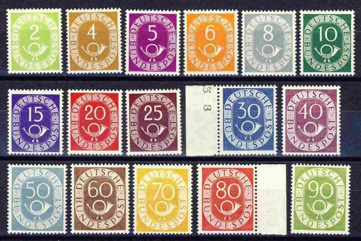 Luxe POSTFRISSE series DUITSLAND-Bund tussen 1949 en 1954, Postzegels en Munten, Postzegels | Europa | Duitsland, Postfris, BRD