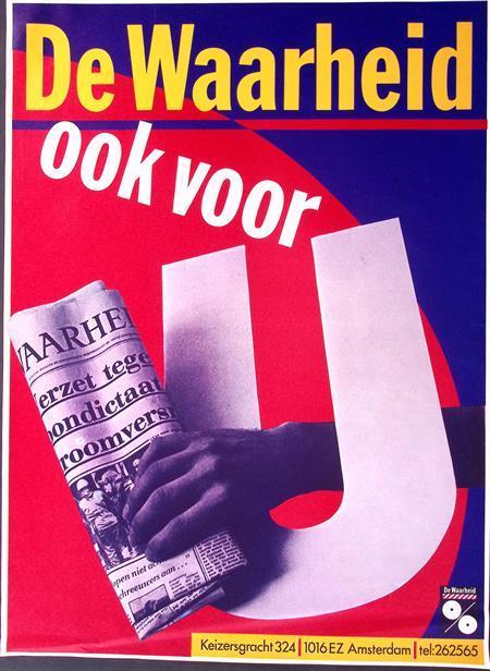 Poster van communistisch partijblad De Waarheid (Posters), Verzamelen, Posters, Nieuw, Overige onderwerpen, Met lijst, Verzenden