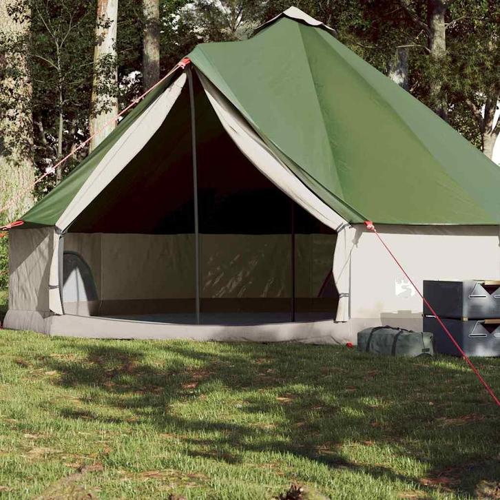 vidaXL Tipitent 8-persoons waterdicht groen, Caravans en Kamperen, Tenten, Nieuw, tot en met 2, Verzenden