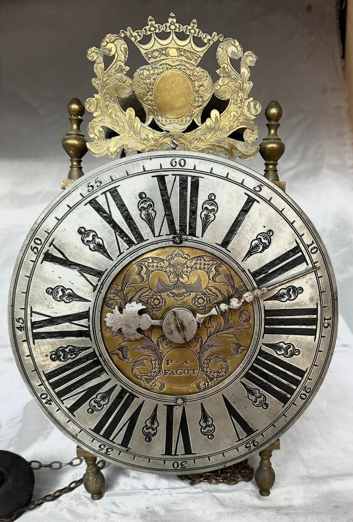 Franse lantaarnklok gesigneerd. “ P A  FAGOT. “., Antiek en Kunst, Antiek | Klokken, Ophalen