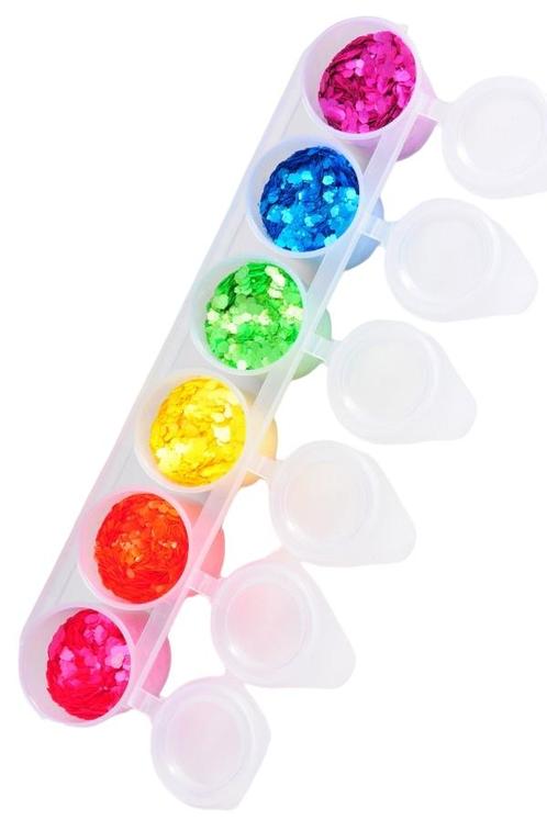 Gekleurde Glitters Fluorescent 6st, Hobby en Vrije tijd, Feestartikelen, Nieuw, Verzenden