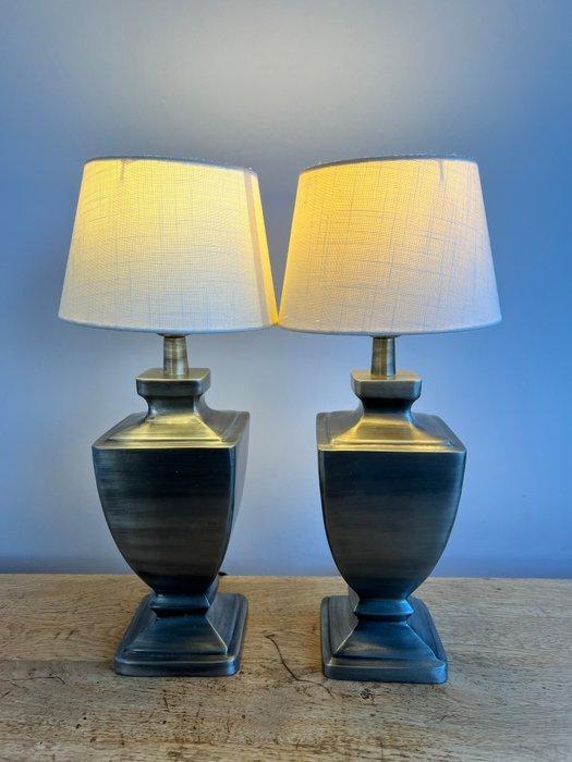 Tafellamp - metaalsoort - Twee XL baluster tafellampen, Antiek en Kunst, Curiosa en Brocante