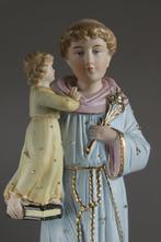 Beeldje - St Antonius van Padua - 37cm - Biscuit porselein, Antiek en Kunst