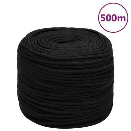 vidaXL Werktouw 8 mm 500 m polyester zwart, Doe-het-zelf en Verbouw, IJzerwaren en Bevestigingsmiddelen, Nieuw, Verzenden