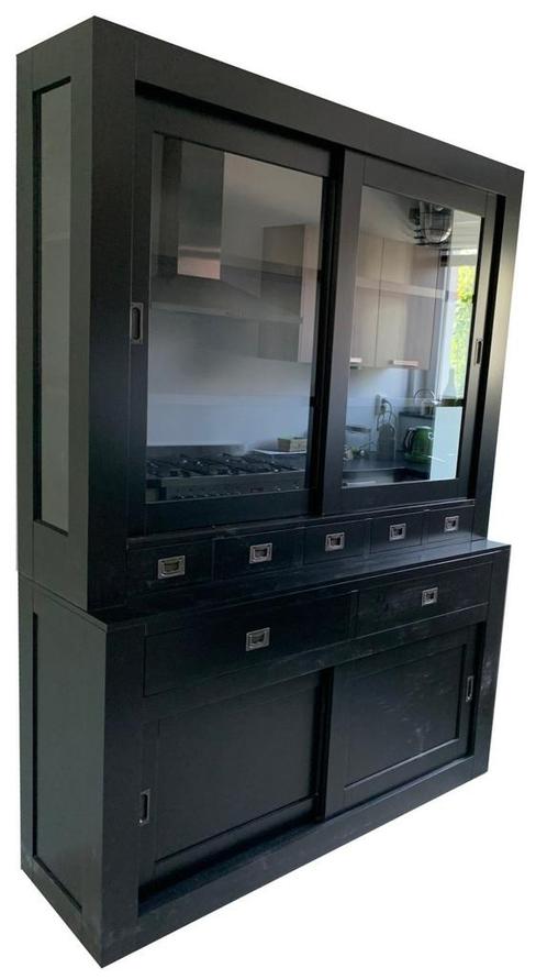 Buffetkast zwart Rijswijk soft close 160cm, Huis en Inrichting, Kasten | Buffetkasten, Ophalen of Verzenden