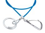 Breekkabel 100 cm veerhaak + ring - blauw, Auto diversen, Aanhangwagen-onderdelen, Nieuw, Ophalen of Verzenden