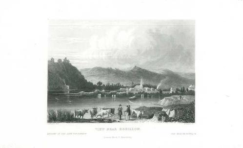 Zicht op Annevoie-Rouillon, Antiek en Kunst, Kunst | Etsen en Gravures