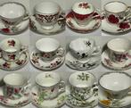 English Bone China floral coffee set for 12 - Kop en schotel