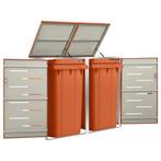 vidaXL Containerberging dubbel 138x77,5x112,5 cm roestvrij, Verzenden, Nieuw