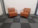2 Fauteuils Candy - Cognac - Leder - Gratis Bezorging