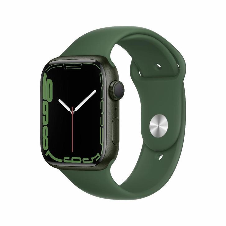 Refurbished Apple Watch Series 7 45mm, Sieraden, Tassen en Uiterlijk, Smartwatches, iOS, Waterdicht, Groen, Verzenden