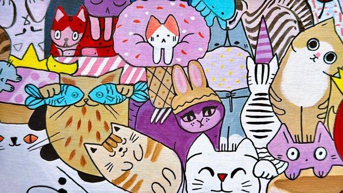 limen - XXL Nine lives, Antiek en Kunst, Kunst | Schilderijen | Modern