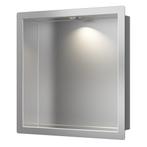 Wiesbaden Demis Inbouwnis met LED 30x30x7cm - RVS, Ophalen of Verzenden, Nieuw, Rvs