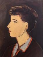 Pierre Devos (1917-1972) - Portrait de profil, Antiek en Kunst, Kunst | Schilderijen | Klassiek