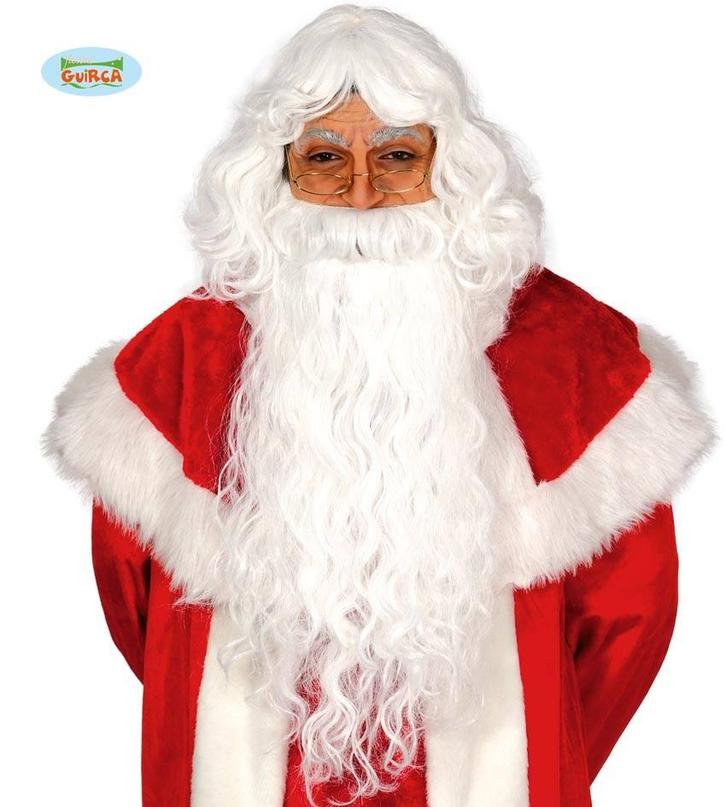 Kerstman Baard + Pruik, Kleding | Heren, Carnavalskleding en Feestkleding, Nieuw, Ophalen of Verzenden