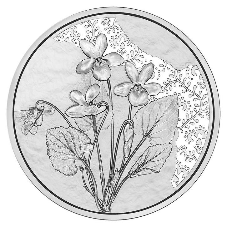 Oostenrijk 10 Euro Viooltje 2024 Zilver BU, Postzegels en Munten, Munten | Europa | Euromunten, Verzenden