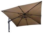 Zweefparasol VirgoFlex Taupe 300x300cm inclusief kruisvoet, Tuin en Terras, Ophalen of Verzenden, Nieuw