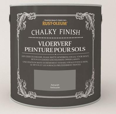 Rust oleum chalky finish vloerverf 2,5 liter, antraciet,, Doe-het-zelf en Verbouw, Verf, Beits en Lak, Nieuw, Verzenden