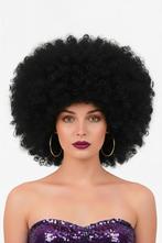 Pruik Afro Zwart Disco met Gratis 2x Haarnetje Afrokapsel Se, Ophalen of Verzenden, Nieuw, Overige maten, Carnaval