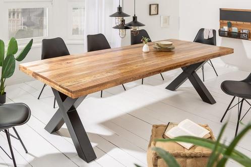 Eettafel Iron Craft 200cm Mango natuurlijk 70mm/ 40013, Huis en Inrichting, Tafels | Eettafels, Ophalen of Verzenden