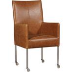 Leren eetkamerstoel Spark - Vintage Cognac (cognac) - Poten, Huis en Inrichting, Stoelen, Overige kleuren, Leren eetkamerstoel Spark - Vintage Cognac (cognac) - Poten staal rond RVS past perfect in uw interieur als u woonstijl: Industrieel, Modern is.