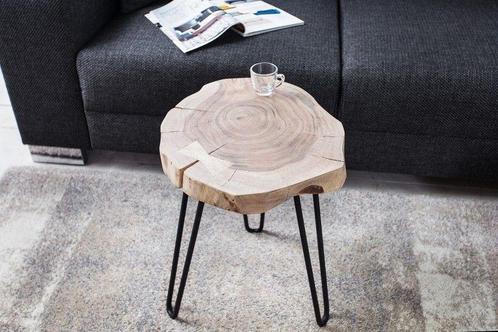 Massief houten bijzettafel GOA 40cm acaciaboomstam, Huis en Inrichting, Tafels | Sidetables, Ophalen of Verzenden