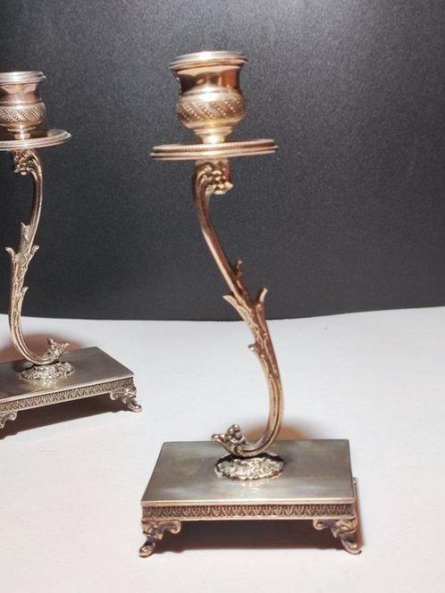 Kaarsenhouder (2) - .800 zilver - In empirestijl, Antiek en Kunst, Antiek | Goud en Zilver