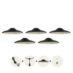 5x Lampenkappen voor prikkabel CRETE | Rond | Zwart/ Wit, Huis en Inrichting, Lampen | Lampenkappen, 25 tot 50 cm, Zwart, Rond