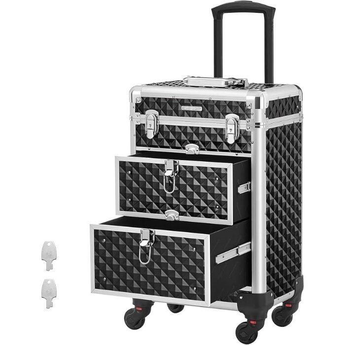 Hoppa! JHZ08BK Cosmetic Case Trolley van €119 voor €49, Sieraden, Tassen en Uiterlijk, Koffers, Nieuw, Uitschuifbare handgreep