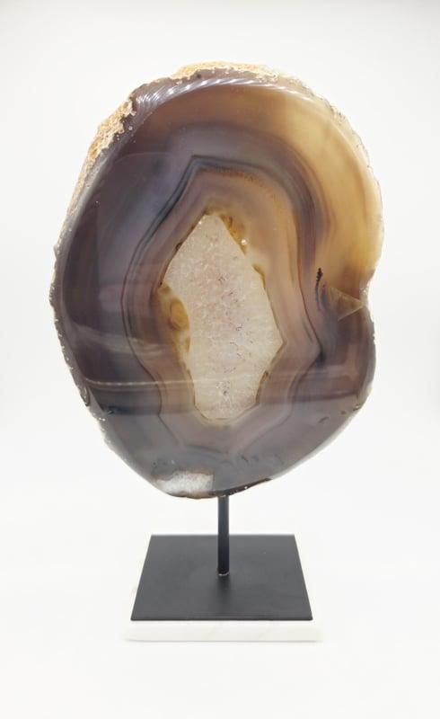 Agaat op standaard (zie filmpje), Verzamelen, Mineralen en Fossielen, Ophalen of Verzenden