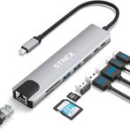 Strex 8 in 1 USB C Hub - Docking Station - USB Splitter - 4K, Computers en Software, Dockingstations, Nieuw, Strex, Verzenden