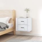 vidaXL Nachtkastje wandgemonteerd 50x36x47 cm hoogglans wit, Verzenden, Nieuw