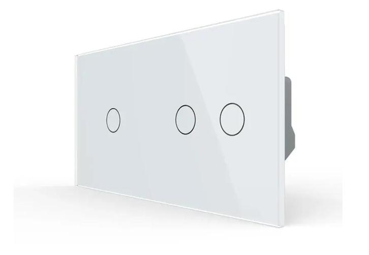 Livolo Touchscreen Schakelaar | Wit | 1+2 | Aan/Uit |, Doe-het-zelf en Verbouw, Elektra en Kabels, Schakelaar, Nieuw, Ophalen of Verzenden