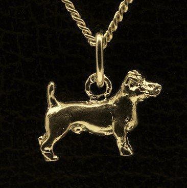 Gouden Jack Russell gladhaar ketting hanger - klein, Sieraden, Tassen en Uiterlijk, Kettinghangers, Verzenden