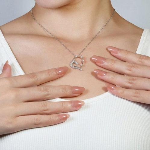 Hanger - 18 karaat Witgoud - 0.41ct. tw. Diamant, Sieraden, Tassen en Uiterlijk, Antieke sieraden