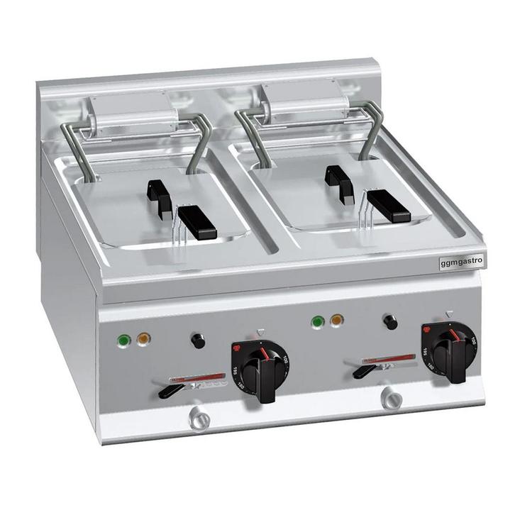 GGM Gastro | Dubbele elektrische friteuse - 10+10 liter - 12, Witgoed en Apparatuur, Frituurpannen, Verzenden