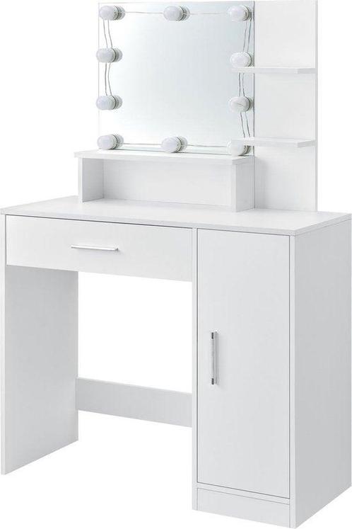 Tweedekans | Schminktafel / kaptafel Zoey - Wit - Incl., Huis en Inrichting, Woonaccessoires | Spiegels, Zo goed als nieuw, Ophalen of Verzenden