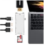 DrPhone 6-in-1 Type-C Hub - USB-C Thunderbolt3 (40 Gb) /USB-, Computers en Software, Nieuw, Verzenden