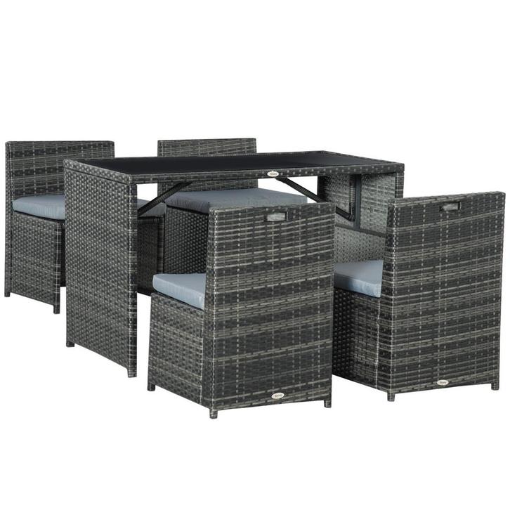 Tuinmeubelen - Rattan - Eetgroep - Sofa - Grijs, Tuin en Terras, Tuinsets en Loungesets, Nieuw, Ophalen of Verzenden
