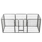 vidaXL Hondenren met 8 panelen 80x100 cm staal zwart, Dieren en Toebehoren, Honden-accessoires, Verzenden, Nieuw