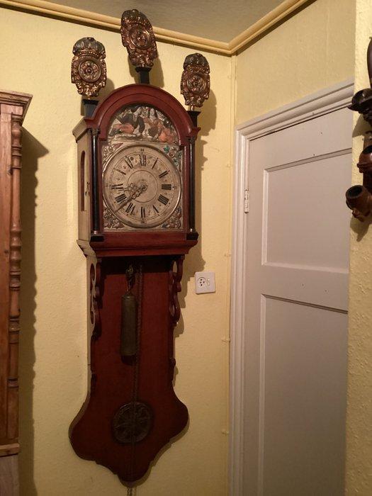 Klok - hout, koper, glas - 1850-1900 - Antieke Friese, Antiek en Kunst, Antiek | Klokken