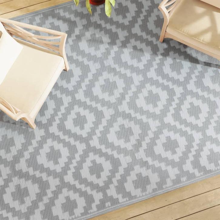 vidaXL Buitenkleed ARAKIL 190x290 cm PP grijs, Huis en Inrichting, Stoffering | Tapijten en Kleden, Grijs, Nieuw, Verzenden