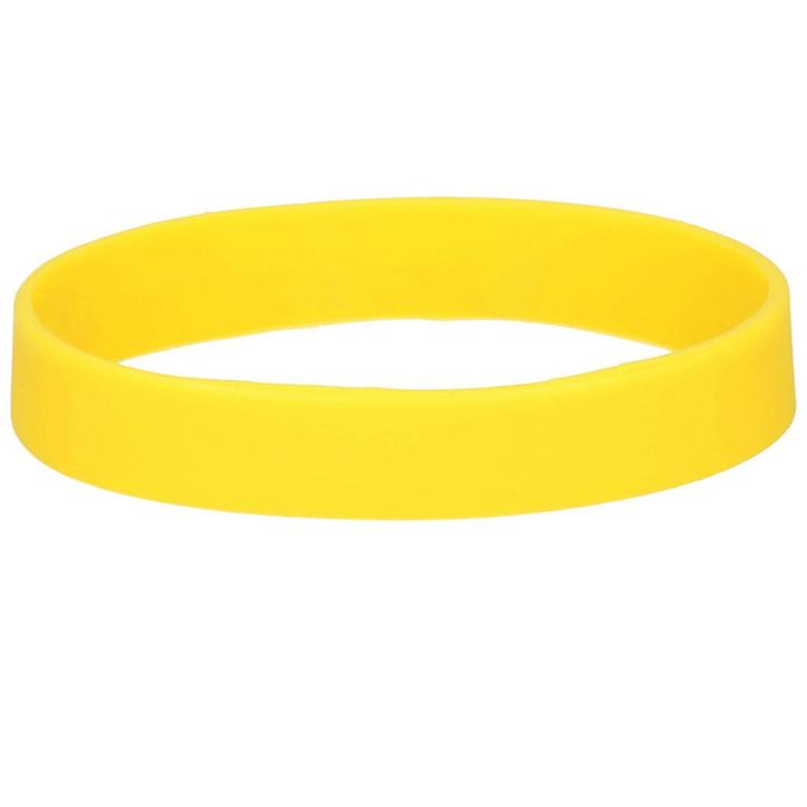 Siliconen armband geel - Polsbandjes, Hobby en Vrije tijd, Feestartikelen, Ophalen of Verzenden