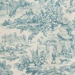 Prachtig Toile de Jouy Blauw - Meubelstof - 250 cm - 280 cm