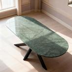 Green Marble Eetkametafel  Plat Ovaal, Huis en Inrichting, Tafels | Eettafels, Nieuw