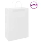 vidaXL Papieren zakken 250 st met hengsels 32x17x44 cm wit, Verzenden, Nieuw