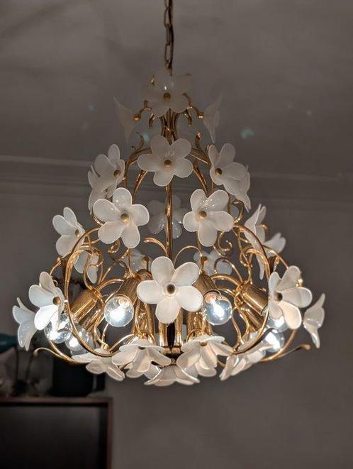Kroonluchter - Glas - Glazen rozen, Antiek en Kunst, Antiek | Lampen
