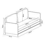 [en.casa] Slaapbank 2-zitsbank 78x125x67 cm donkergrijs, Verzenden, Nieuw