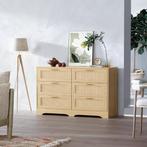 Ladekast Hout met 6 Rattan Lades en Gouden Handgrepen 120 cm, Huis en Inrichting, Kasten | Dressoirs, Verzenden, Nieuw